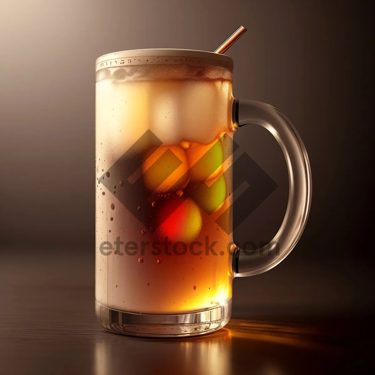 Picture of Frothy Lager in a Glass Mug
