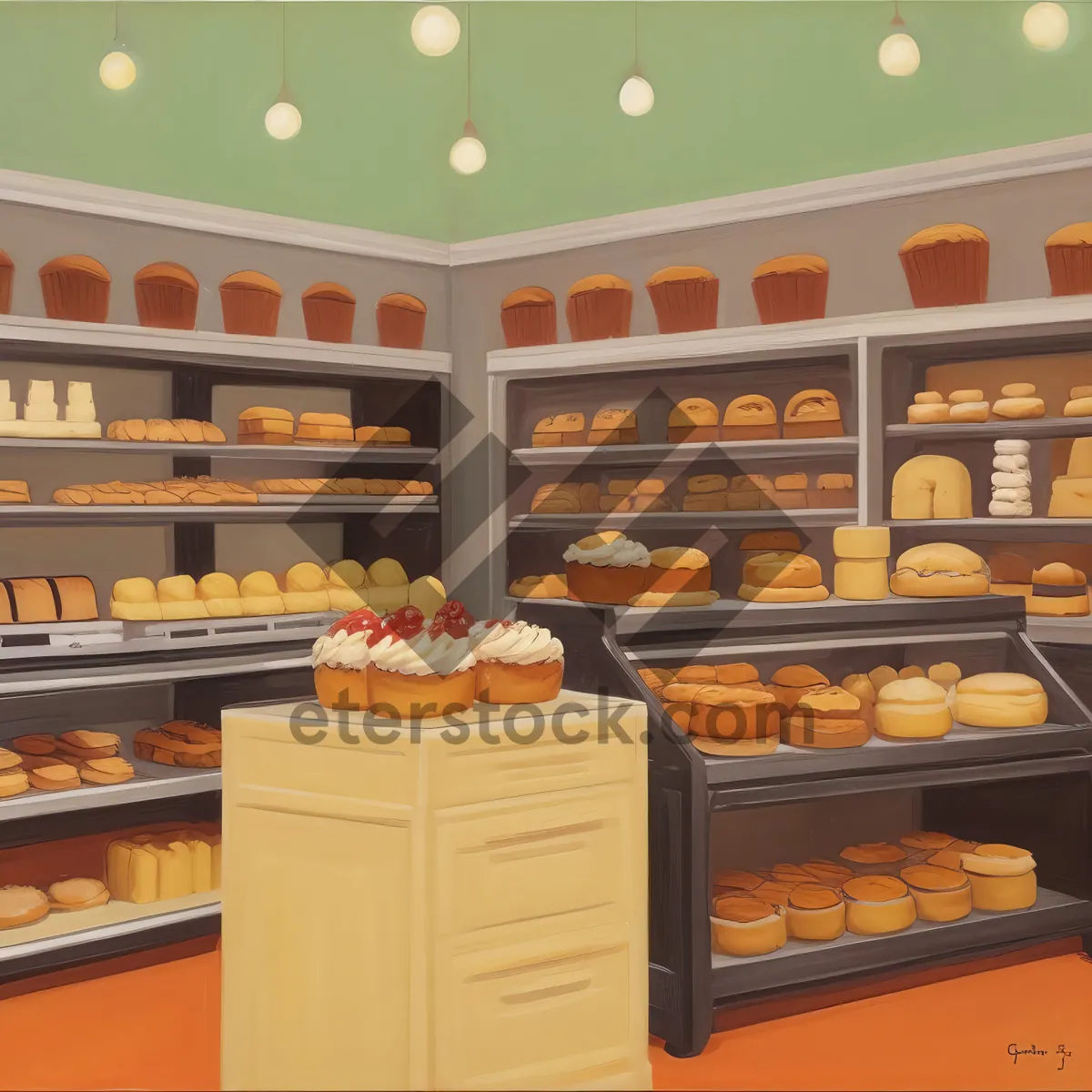 Picture of Delicious Bakery Counter Display