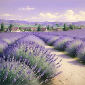 Aromatic Lavender Field Under Starry Festival Night