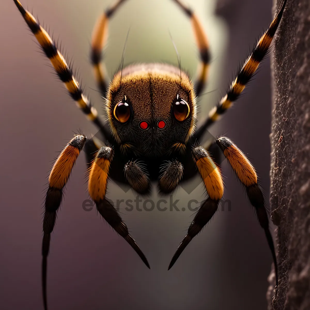 Picture of Creepy Barn Spider: Black Widow Arachnid with Long Legs