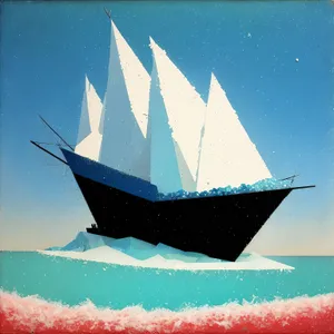 Skybound Sail: Majestic Schooner Sailing on the Ocean