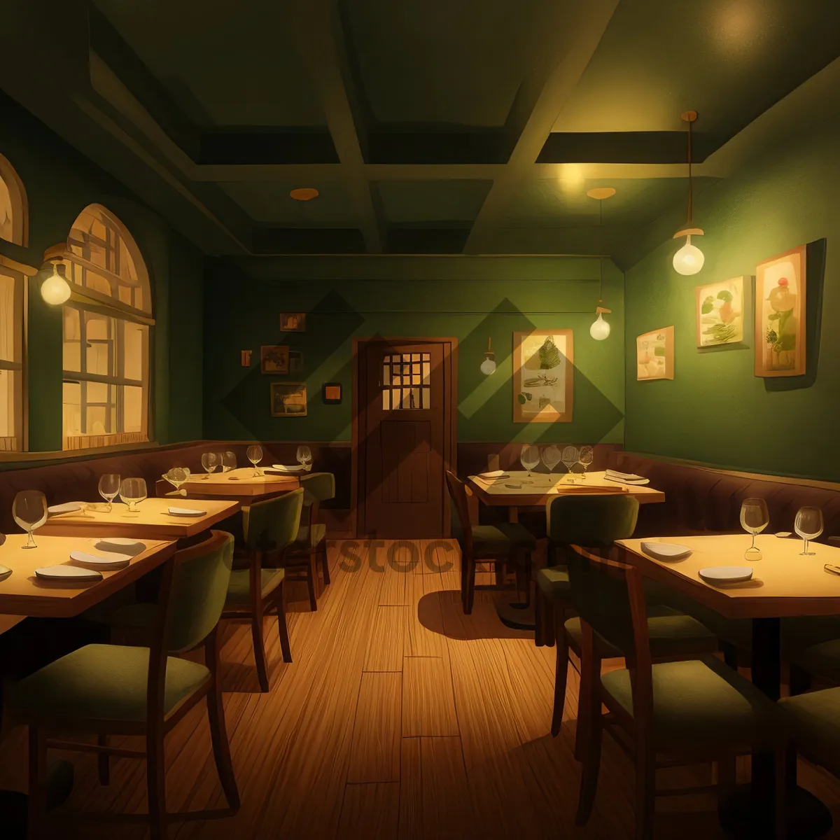 Picture of Modern Interior Design in a Stylish Cafeteria Home