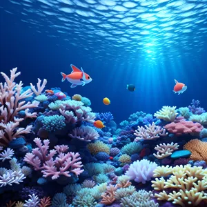 Vibrant Coral Reef Teeming with Marine Life