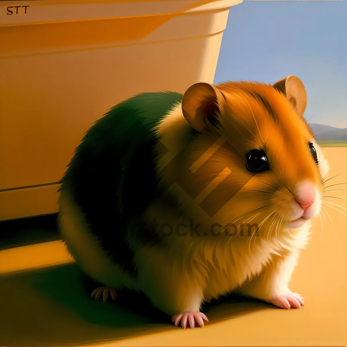 Picture of Fluffy Hamster with Cute Whiskers and Furry Fur