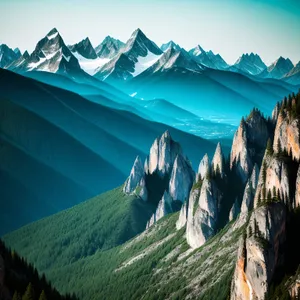 Serene Majesty: Mountains, Lake, and Sky