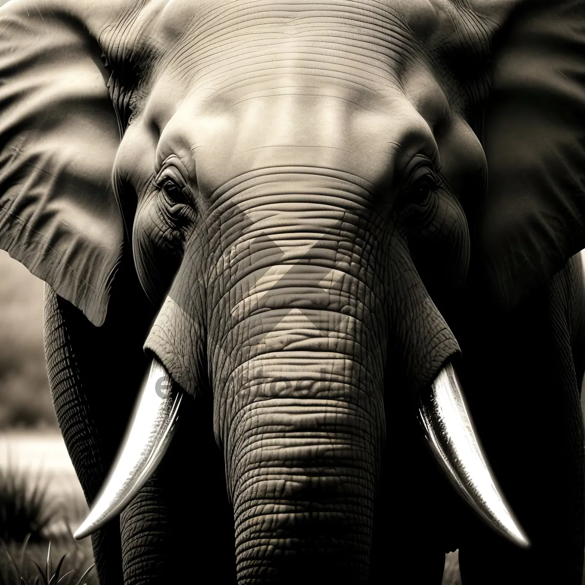 Picture of South African Tusker Elephant in Wildlife Safari