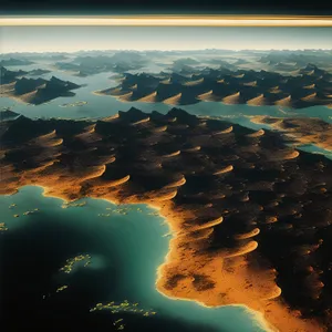 Golden Sunset Over Coastal Ocean Landscape