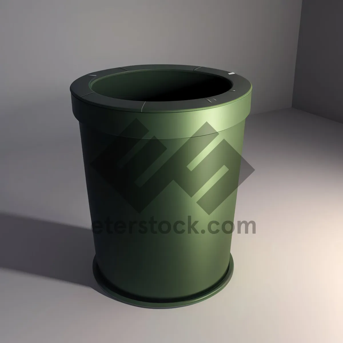 Picture of Empty Garbage Bin with Ashcan and Cup