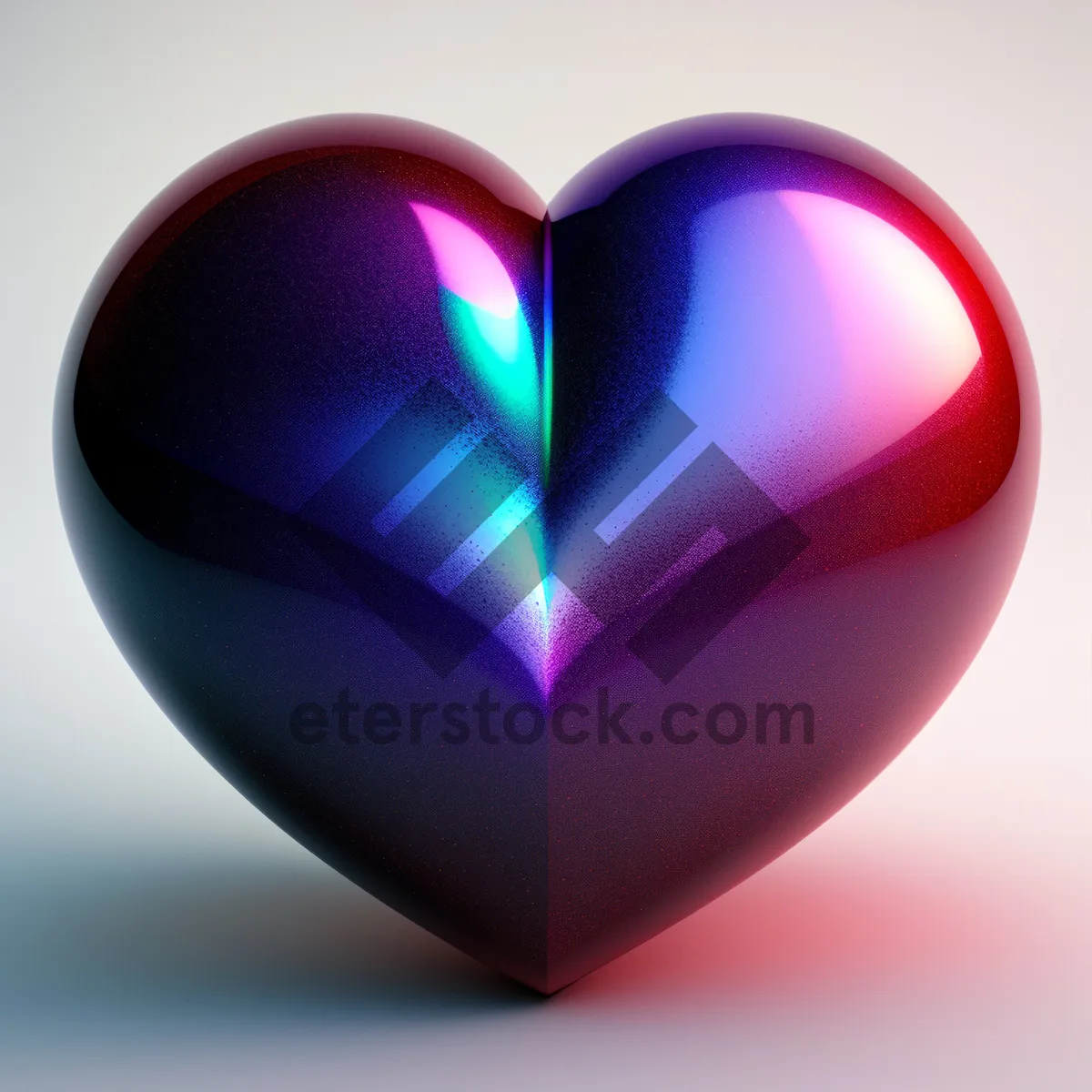 Picture of Shiny Heart Icon Button - Colorful Valentine's Day Design