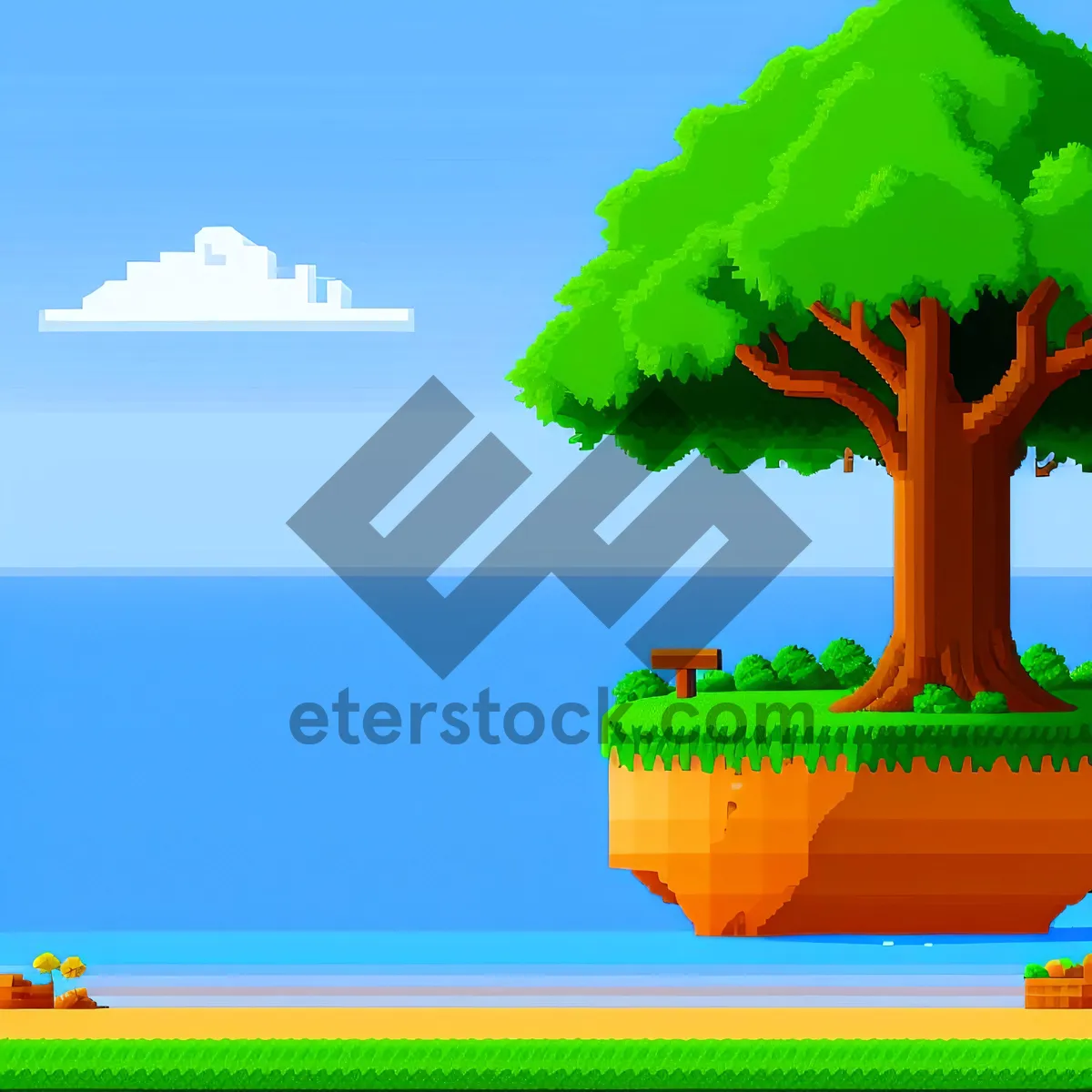 Picture of Vibrant Spring Farm Landscape with Majestic Oak Tree