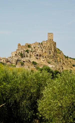 Ancient castle ruins on a hilltop fortress