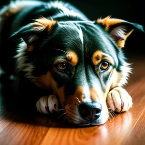 Adorable Brown Border Collie Puppy Portrait