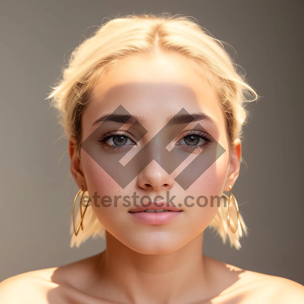 Picture of Smashing Sensuality: Beautiful Blonde Fashion Model with Attractive Makeup