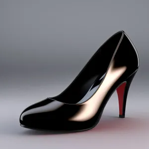 Black Leather High Heel Fashion Shoes