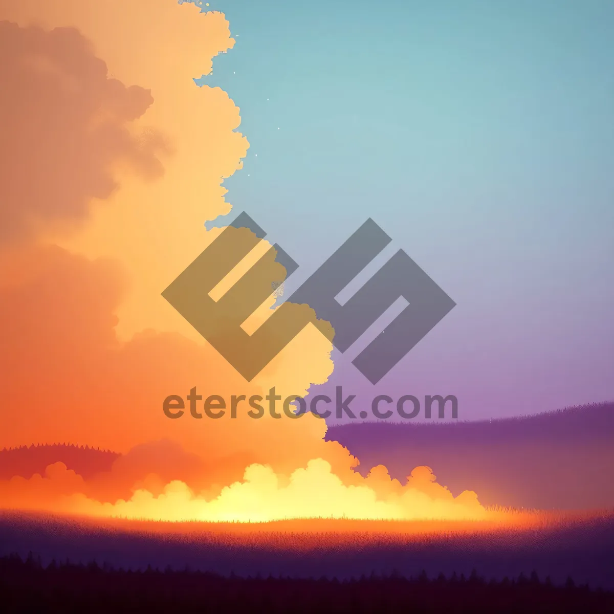 Picture of Scenic Sunset Sky with Enchanting Clouds