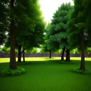 Serene Summer Forest Path with Vast Array of Trees