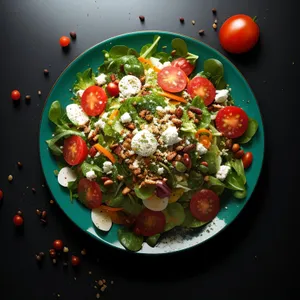 Healthy Gourmet Salad with Red Currant and Tomatoes