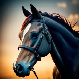 Stunning Brown Thoroughbred Stallion in Bridle