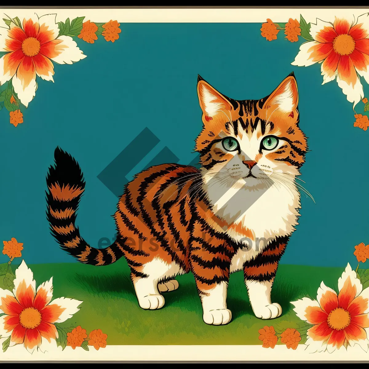 Picture of Playful Kitty Cartoon Clip Art