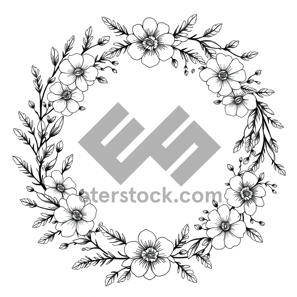 Picture of Vintage floral ornate border design element.