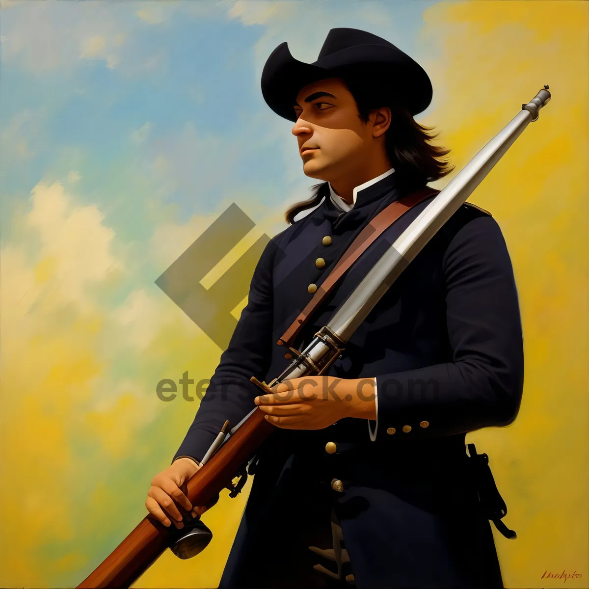 Picture of Portrait of an Armed Victorian Gentleman