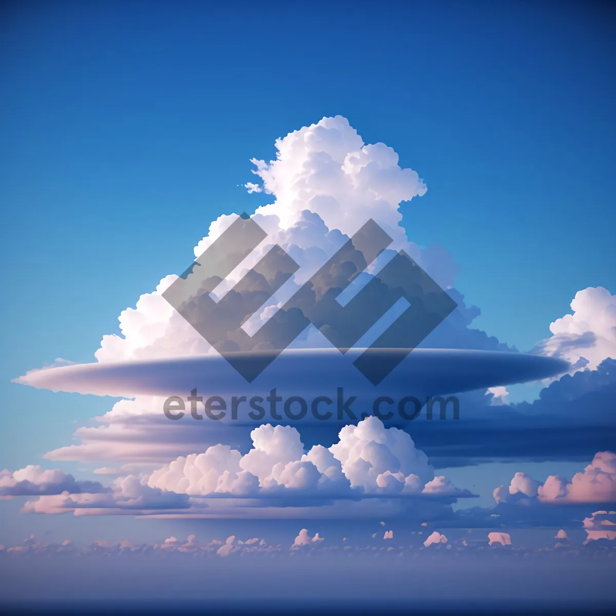 Picture of Skybound Iceberg Under Heavenly Clouds