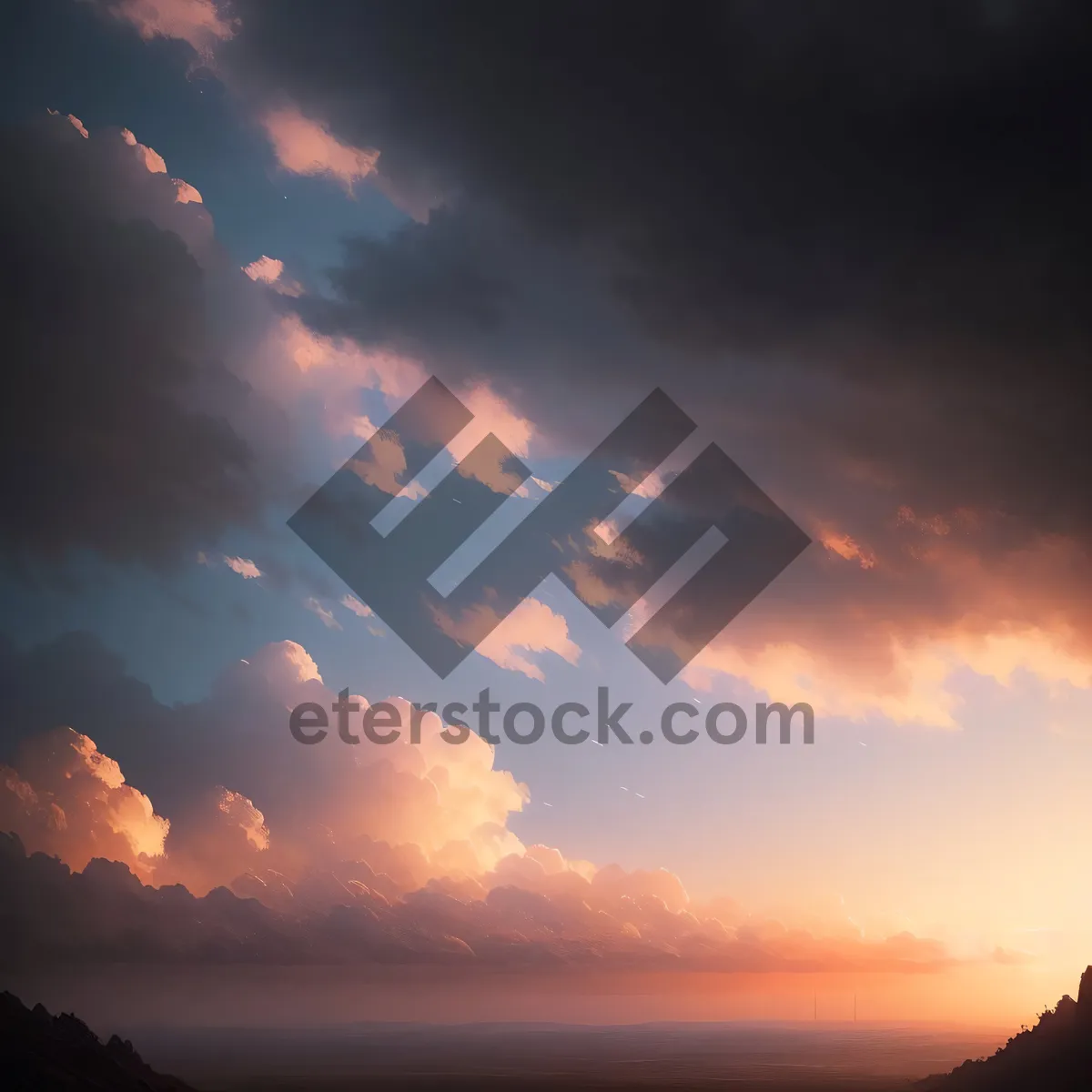 Picture of Heavenly Sunset: Majestic Colors Embrace the Horizon