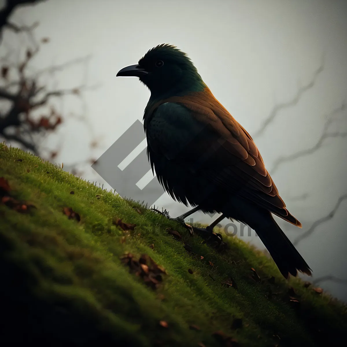 Picture of Nighttime Avian Serenade on Branch