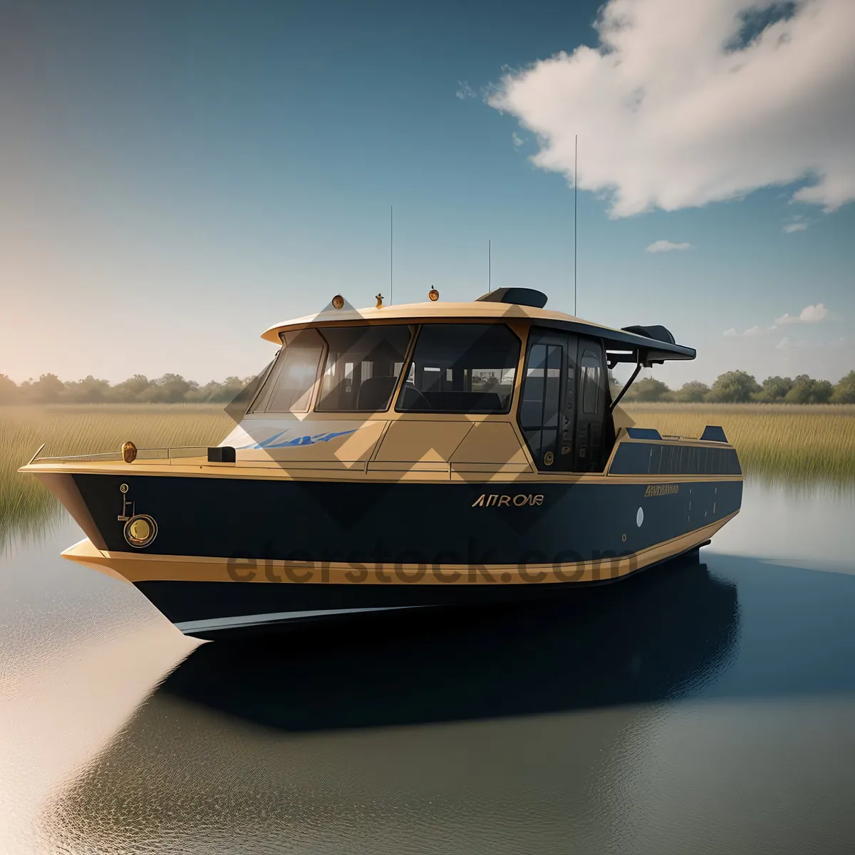 Picture of Speedboat cruising the ocean waves