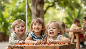 Happy family enjoying time together in the park.