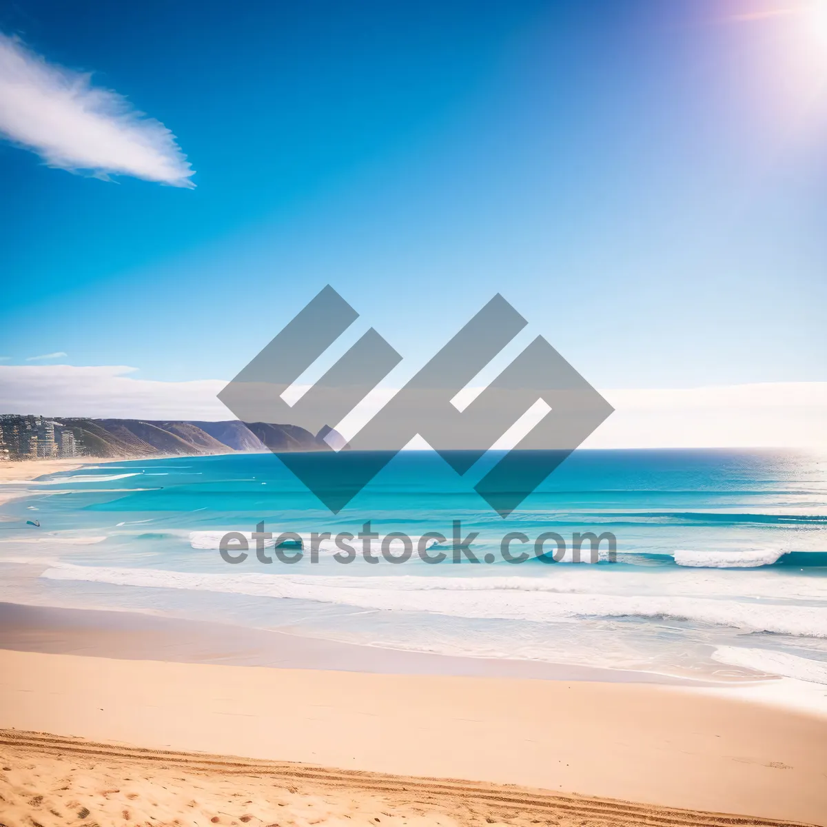 Picture of Serene Tropical Beachscape: Sun, Sand, and Surf