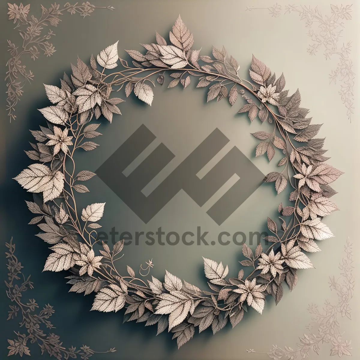 Picture of Floral Retro Frame Pattern