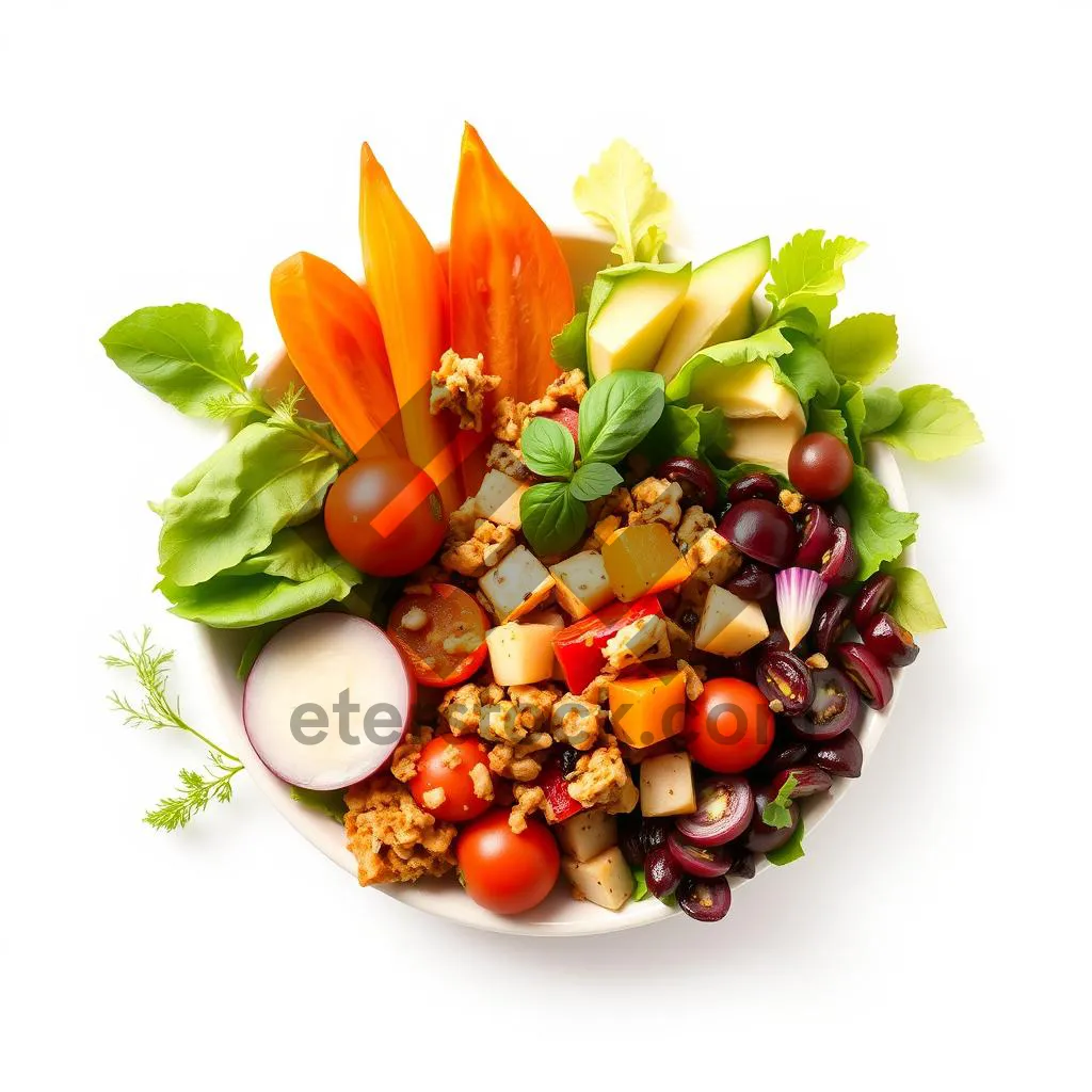 Picture of Fresh Vegetable Salad with Sweet Pepper and Tomato