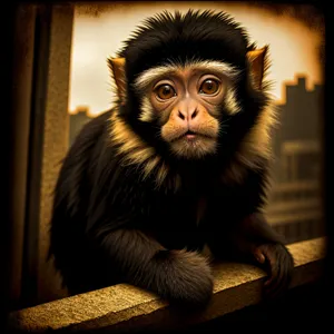 Wild Primate Portrait in Jungle