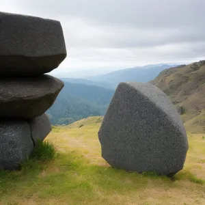 Megalith Memorial: Stone Structure on Knoll