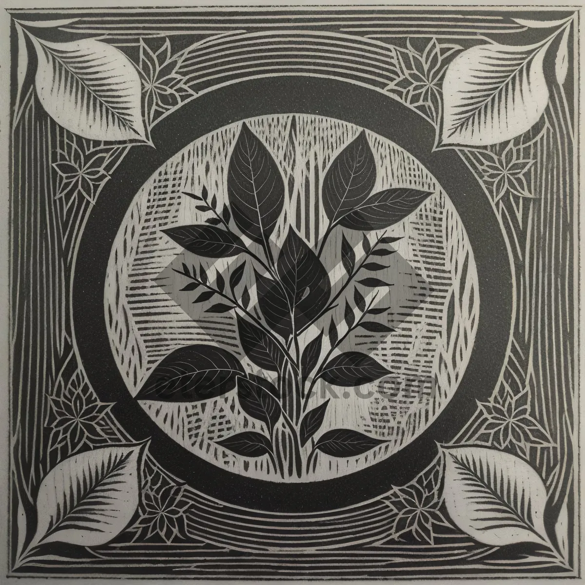 Picture of Floral Pattern Stencil for Vintage Wallpaper Design