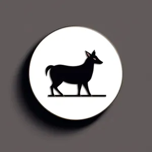 Wildlife Silhouette: Black Horse and Deer Cartoon Icon