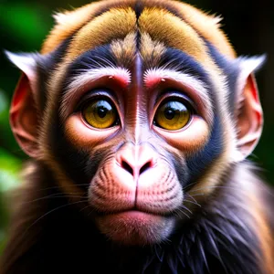 Cute Chimp Kitty with Whiskers and Piercing Eyes