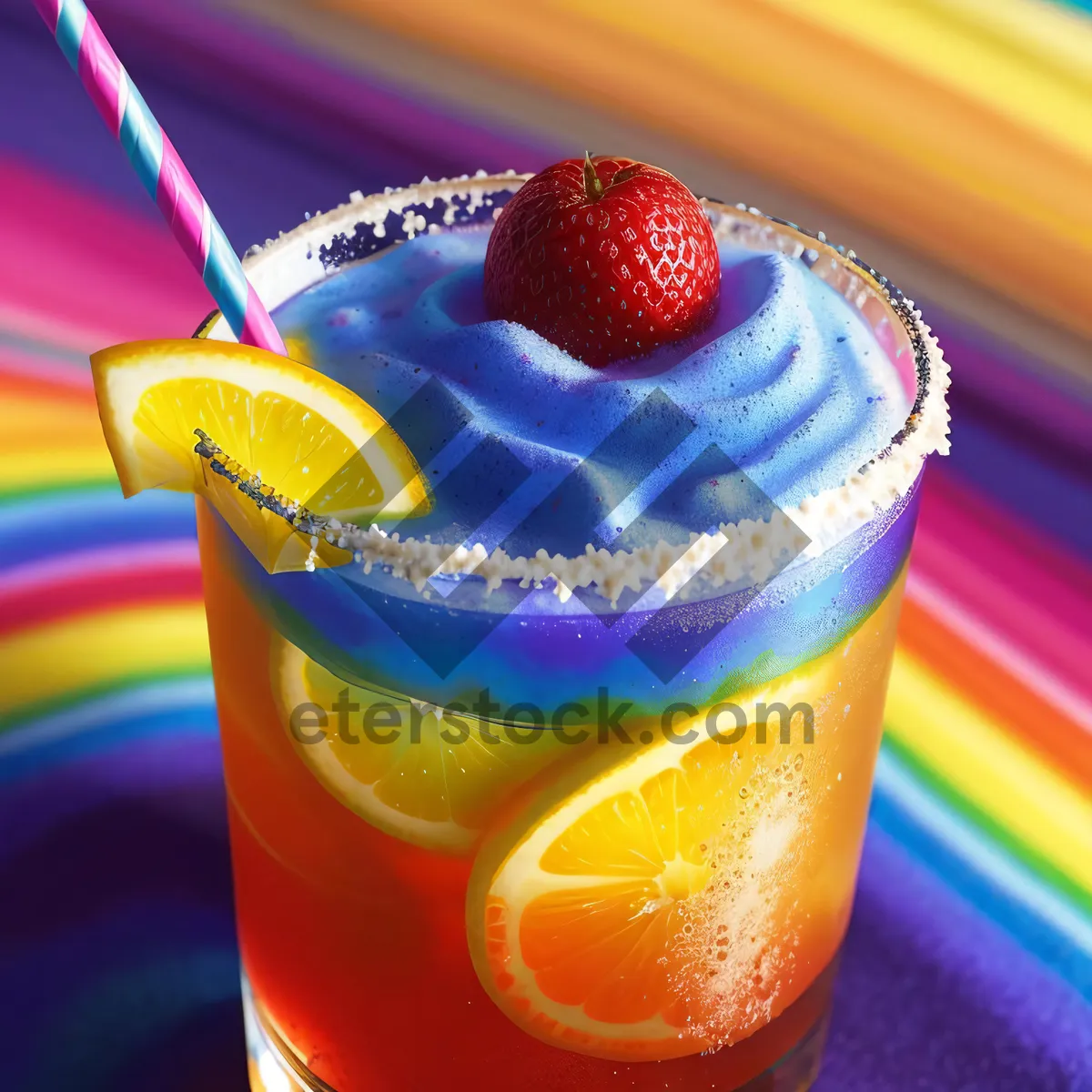 Picture of Refreshing Fruit Cocktail with Ice Cream