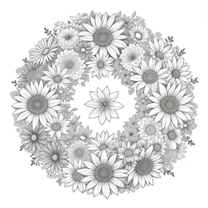 Frozen Floral Snowflake Design - Decorative Winter Element