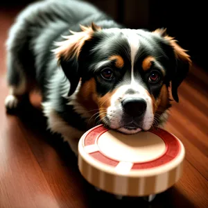 Cute Greater Swiss Mountain Dog Puppy Sitting