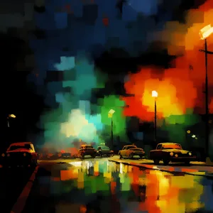Night City Lighting Art Laser Show Spotlight Performance Theme