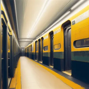 Urban Metro Passage: Modern Subway Train Interior