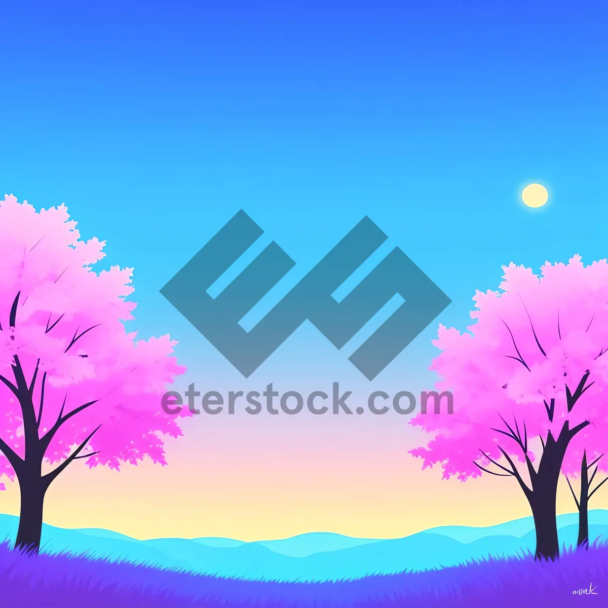 Picture of Summer Blossoms: Vibrant Pink Sky Art