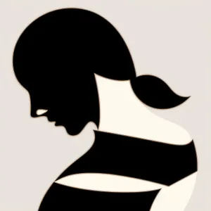 Black Silhouette Haircut - Symbolic Tracing Art