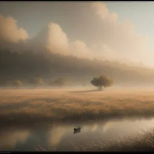 Golden Horizon over Serene Meadow