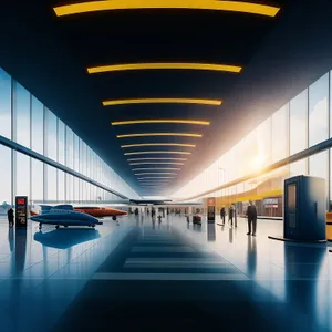 Urban Glass Passage: Modern Office Corridor with Light