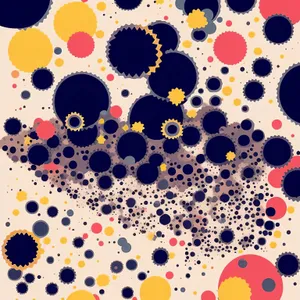 Colorful floral circle pattern design wallpaper element