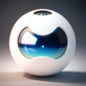 Modern glass button with shiny reflection