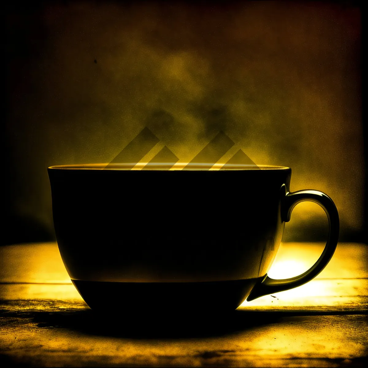 Picture of Steamy Aromatics: Hot beverage in ceramic mug with spoon